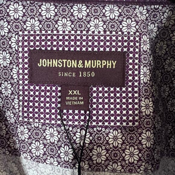 Johnston & Murphy Shirt Mens XXL Button Up Geometric Floral Cotton Long Sleeve - Picture 3 of 13